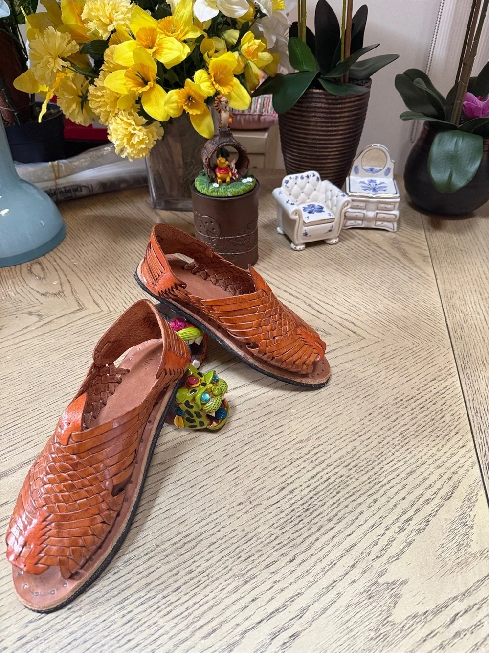 Handwoven Leather unisex  Mexican Huarache Sandals - Brown